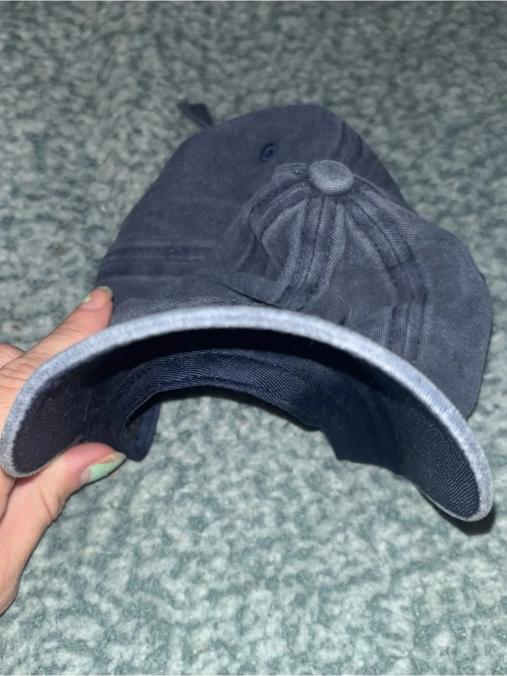 Faith Script Navy Baseball Cap